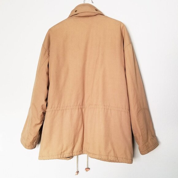 John Ashford Barn Jacket Chore Coat XL Leather Collar Utility Drawstrings Warm - Picture 2 of 16